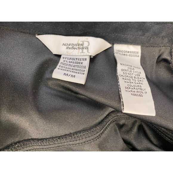 Northern Reflection Women's Button Up Top Size Medium Black Polyester Blend Long - Picture 2 of 3